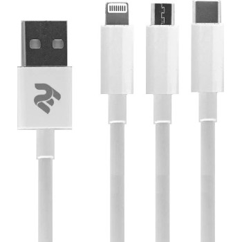 Кабель 2E USB 3 in 1 1.2m White (2E-CCMTLAB-WT)